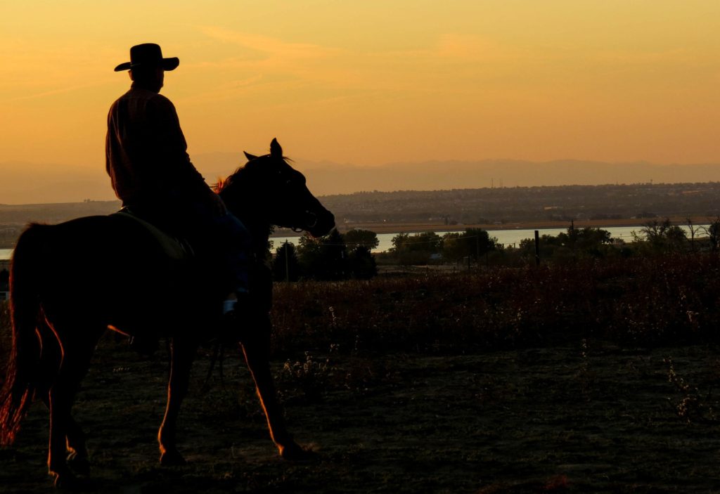 cowboy sunset